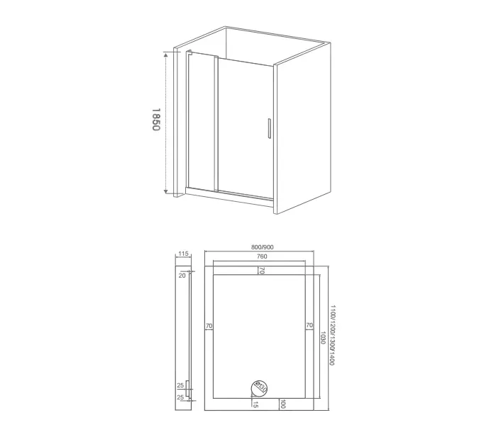 Душевая дверь распашная Good Door Mokka WTW, Выбрать размер: 120, Цвет стекла: прозрачное, изображение 4