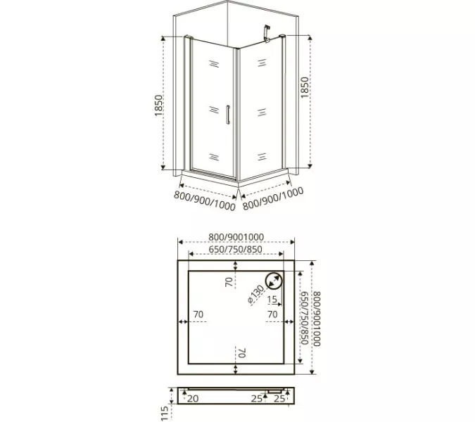 Душевой уголок Good Door FANTASY CR-F-CH с зеркальн.рисунком без поддона, Выбрать размер: 90x90, Цвет стекла: с рисунком, изображение 5