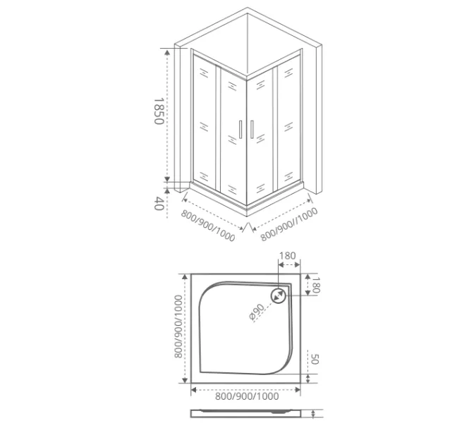 Душевой уголок Good Door Infinity CR без поддона, Выбрать размер: 80x80, Цвет стекла: прозрачное, изображение 5