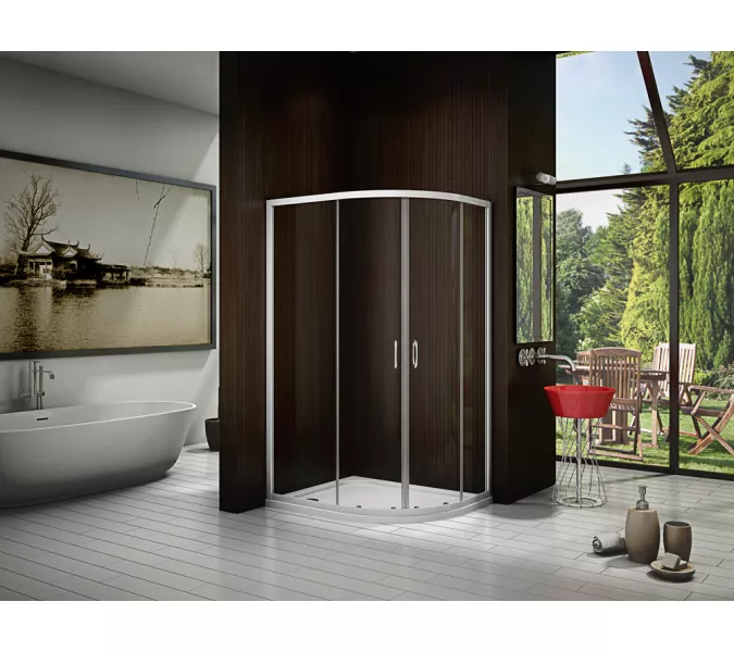 Душевой уголок Good Door LATTE  R-120-C-WE без поддона матовое/прозрачное, Выбрать размер: 120x80, Цвет стекла: прозрачное, изображение 3