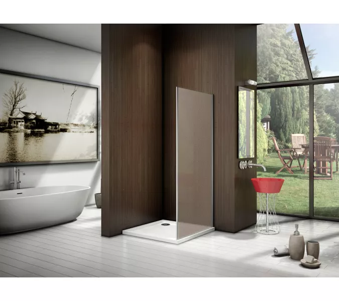 Боковая часть  Good Door LATTE SP, Цвет стекла: матовое, Цвет профиля: Хром, Выбрать размер: 80