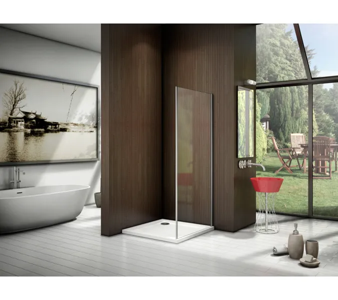 Боковая часть  Good Door LATTE SP, Цвет стекла: прозрачное, Цвет профиля: Белый, Выбрать размер: 80, изображение 3