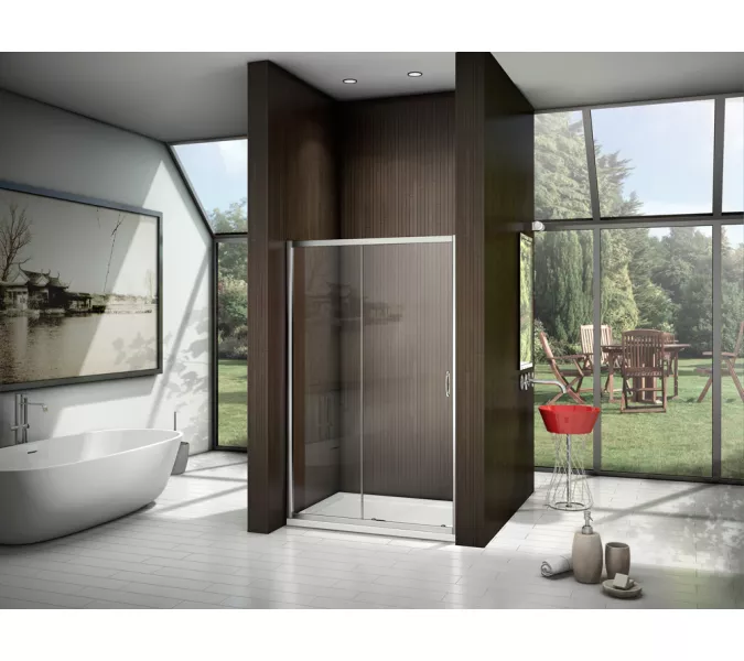 Душевая дверь раздвижная Good Door LATTE WTW, Выбрать размер: 120, Цвет стекла: прозрачное