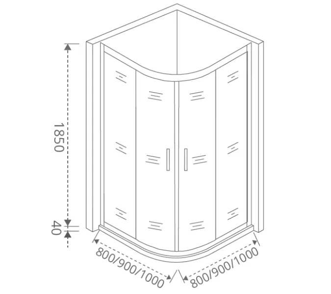 Душевой уголок Good Door LATTE R-G-WE  матовый без поддона, Выбрать размер: 80x80, Цвет стекла: матовое, изображение 4