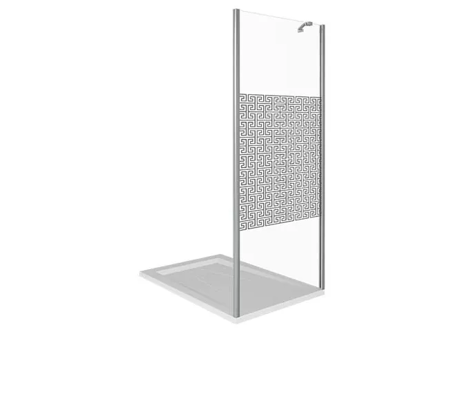 Боковая часть Good Door FANTASY SP с зеркальным рисунком, Цвет стекла: с рисунком, Цвет профиля: Хром, Выбрать размер: 80, изображение 2