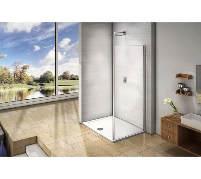 Боковая стенка Good Door Neo SP, Цвет стекла: прозрачное, Цвет профиля: Хром, Выбрать размер: 80, изображение 3