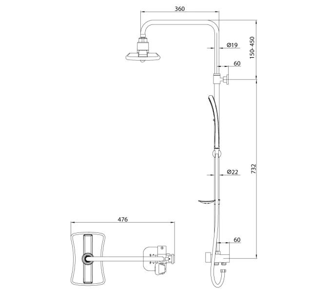 Душевой гарнитур Lemark LM8806C, изображение 2