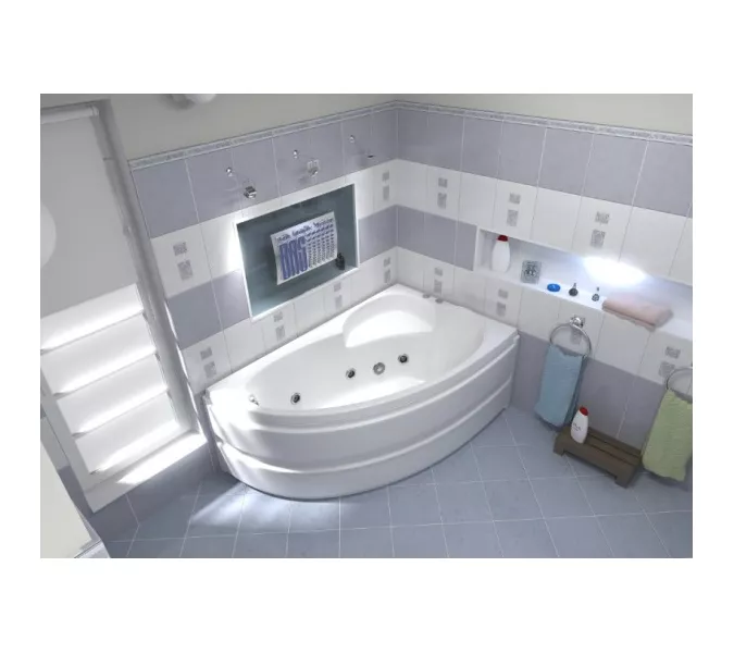 Ванна акриловая  BAS Сагра 160*100  L/R  с г/м, Комплектация: гидромассаж, Ориентация: Левая, изображение 3