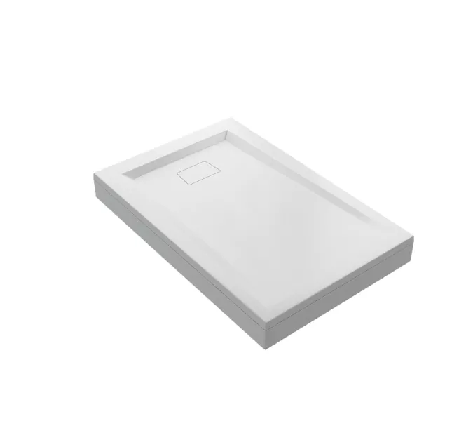 Поддон прямоугольный литьевой мрамор Good Door Атриум, Выбрать цвет: Белый, Выбрать размер: 110х70, изображение 2