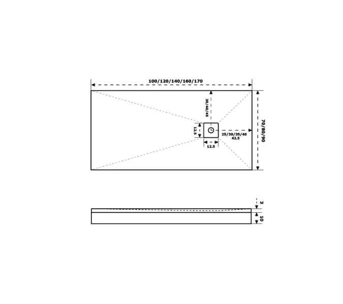 Поддон прямоугольный из литьевого мрамора Good Door Essentia, Выбрать размер: 1000x700, Выбрать цвет: Белый, изображение 2