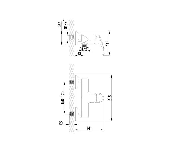 Смеситель Lemark Plus Strike LM1103C для душа, изображение 2