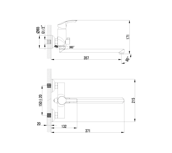 Смеситель Lemark Plus Strike LM1151C универсальный, изображение 2