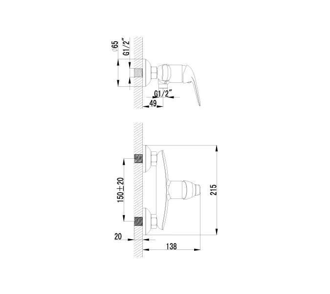 Смеситель Lemark Plus Advance LM1203C для душа, изображение 2