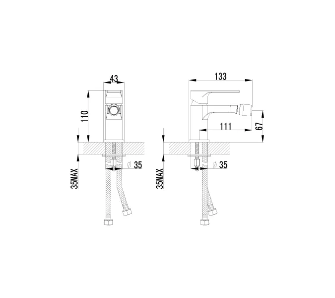 Смеситель Lemark Plus Grace LM1508C для биде, изображение 2