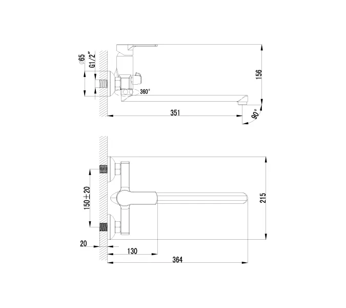 Смеситель Lemark Plus Grace LM1551C универсальный, изображение 2