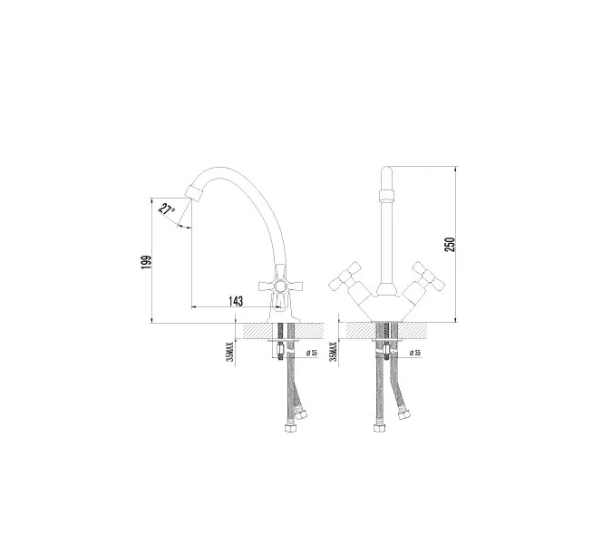 Смеситель Lemark Benefit LM2504C для кухни, изображение 2