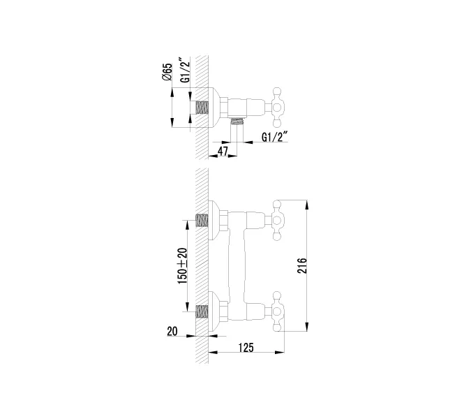 Смеситель Lemark Vintage LM2803B для душа, изображение 2