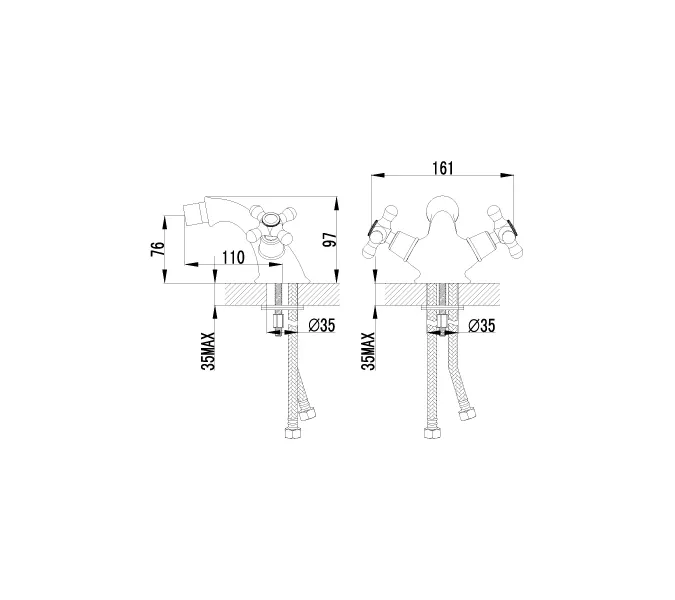 Смеситель Lemark Vintage LM2808B для биде, изображение 2