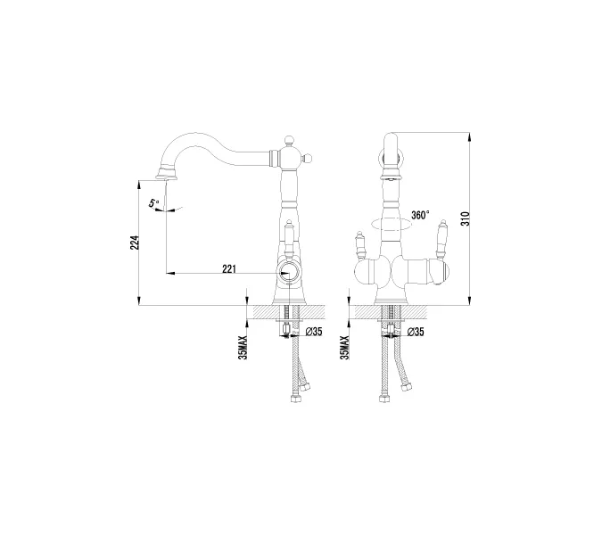 Смеситель Lemark Comfort LM3065C для кухни  с подключением к фильтру с питьевой водой, изображение 2