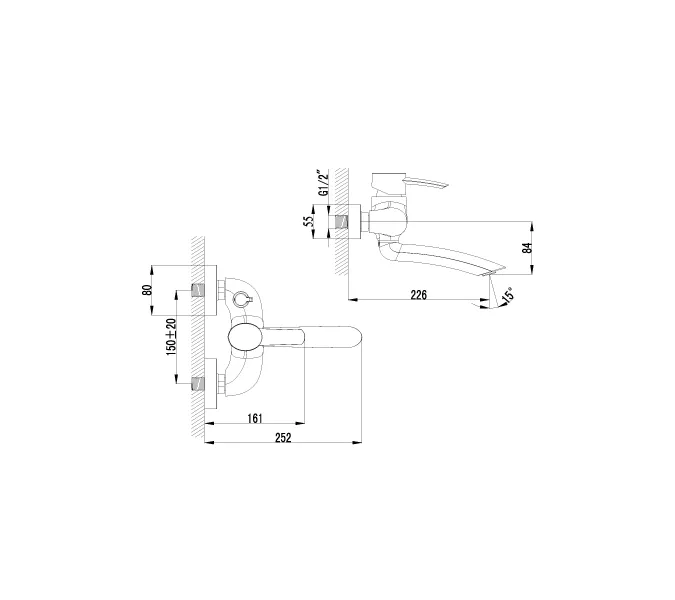 Смеситель Lemark Atlantiss LM3214C для ванны, изображение 2