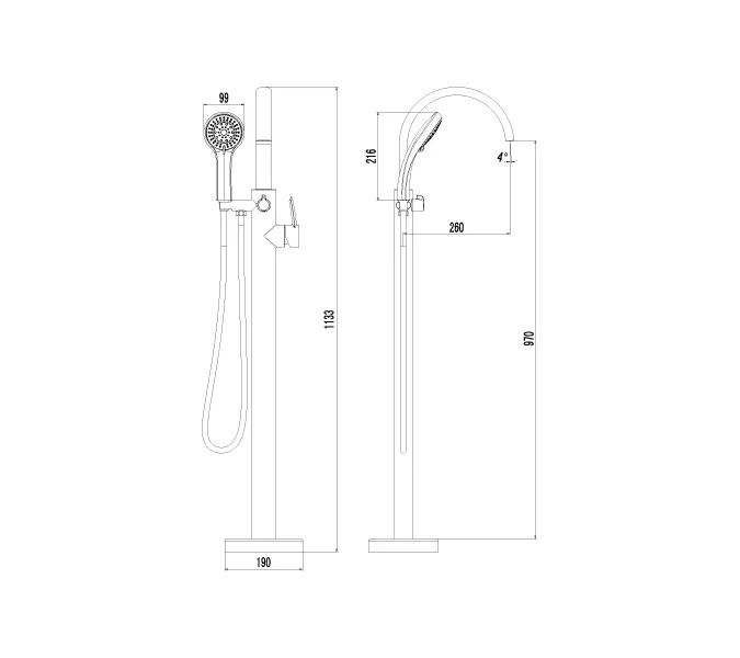 Смеситель Lemark Atlantiss LM3244C для ванны, напольный, изображение 2