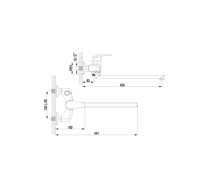 Смеситель Lemark Pramen LM3317C для ванны, изображение 2