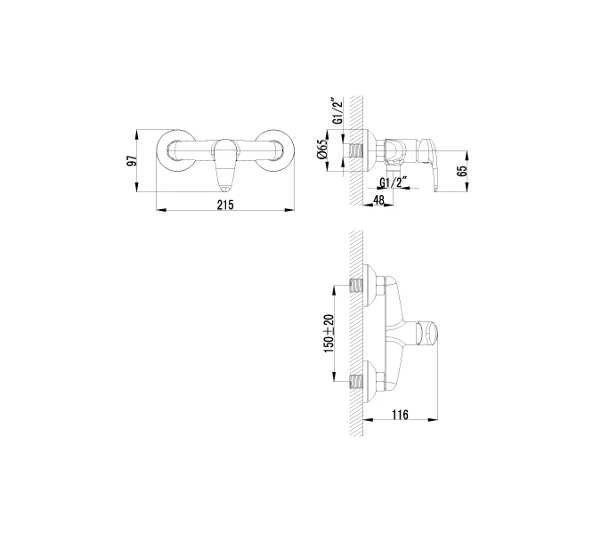 Смеситель Lemark Pramen LM3318C с гигиеническим душем, Выбрать цвет: Хром, изображение 2