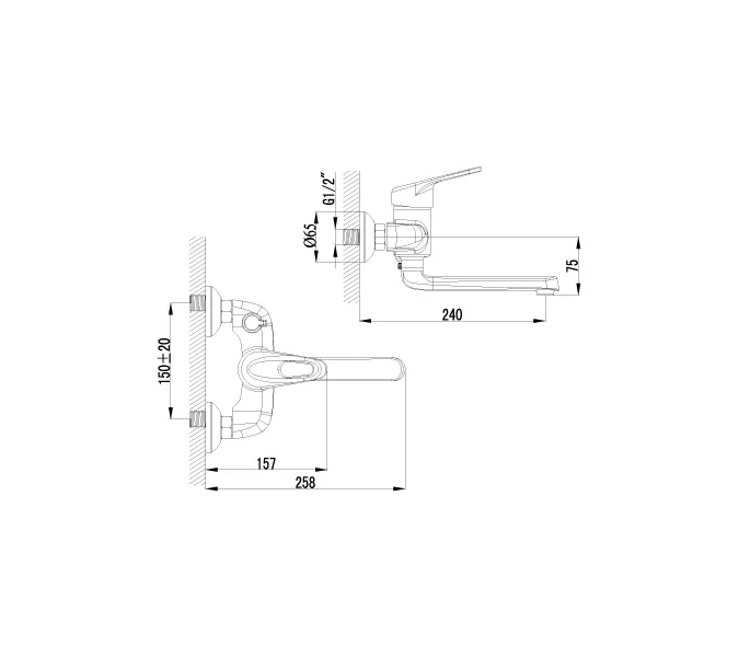Смеситель Lemark Luna LM4114C для ванны, изображение 2