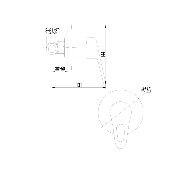 Смеситель Lemark Luna LM4123C для душа, встраиваемый, изображение 2