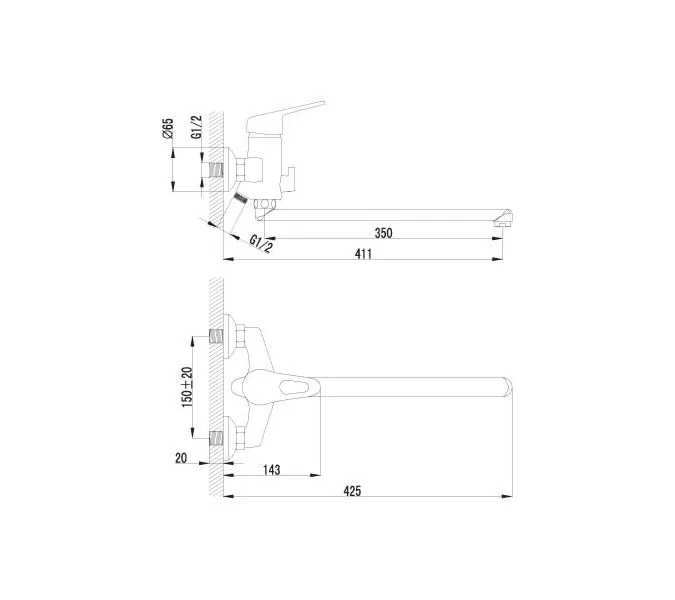 Смеситель Lemark Luna LM4151C универсальный, изображение 2
