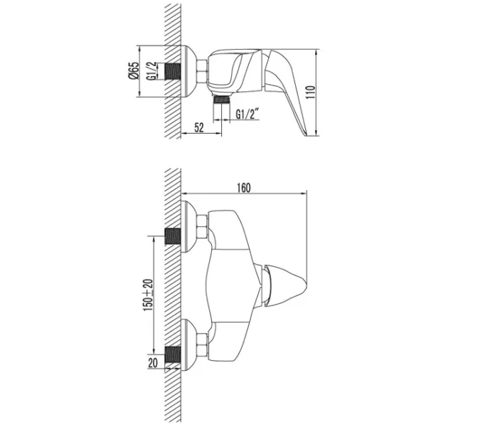 Смеситель Lemark Poseidon LM4233C для душа, изображение 2