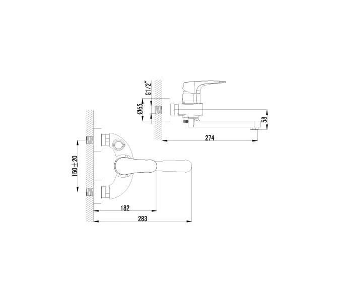 Смеситель Lemark Shift LM4314C для ванны, изображение 2