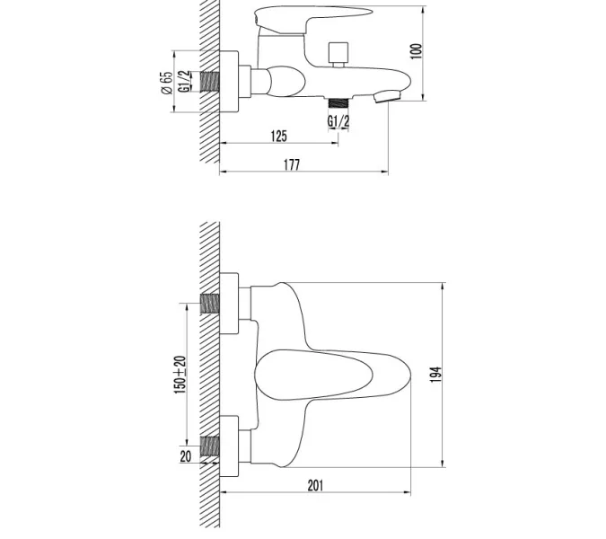 Смеситель Lemark Status LM4402C для ванны, изображение 2
