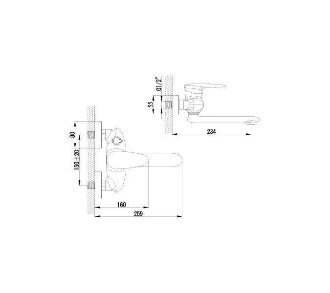 Смеситель Lemark Status LM4414C для ванны, изображение 2