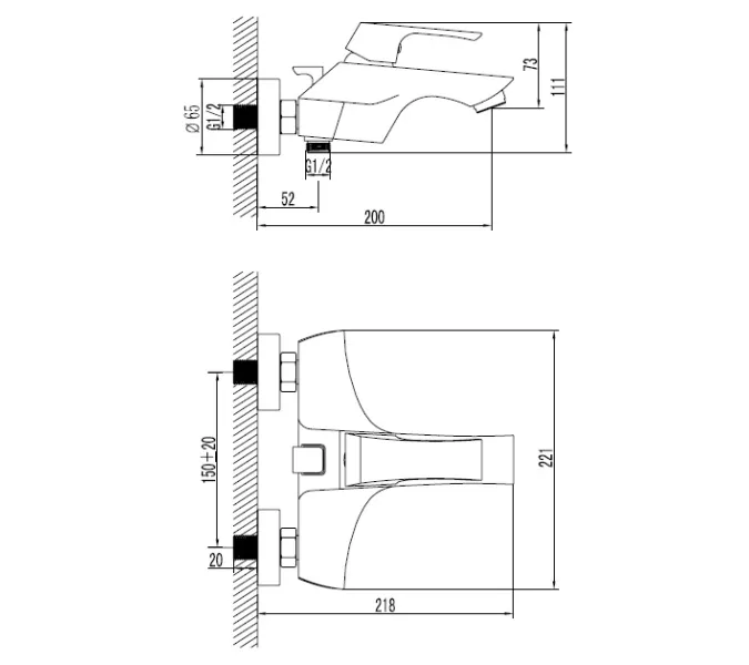 Смеситель Lemark Unit LM4502C для ванны, изображение 2