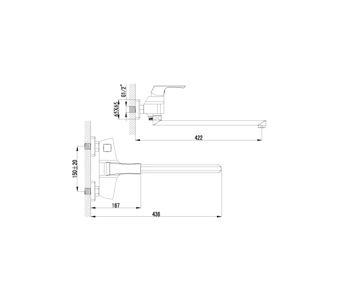Смеситель Lemark Unit LM4517C для ванны, изображение 2