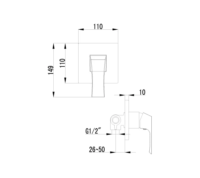 Смеситель Lemark Unit LM4523C для душа, встраиваемый, изображение 2
