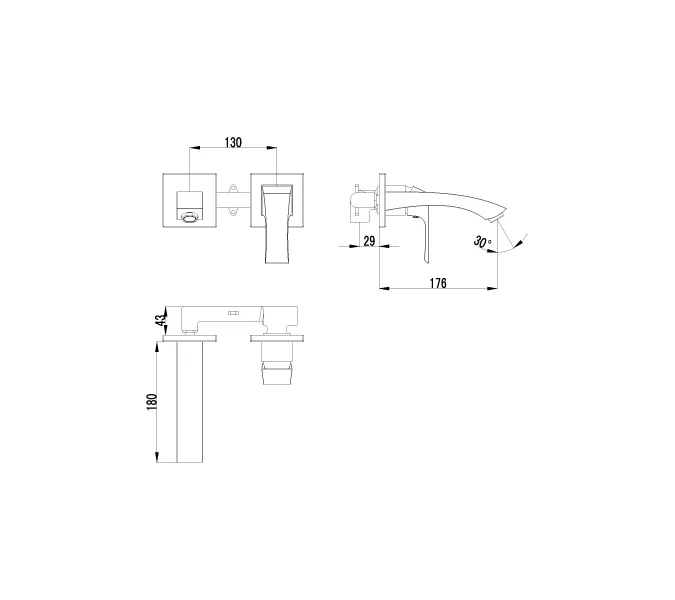 Смеситель Lemark Unit LM4526C для раковины, встраиваемый, изображение 2