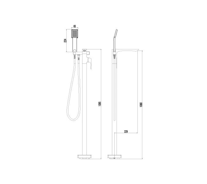 Смеситель Lemark Unit LM4544C для ванны, напольный, изображение 2