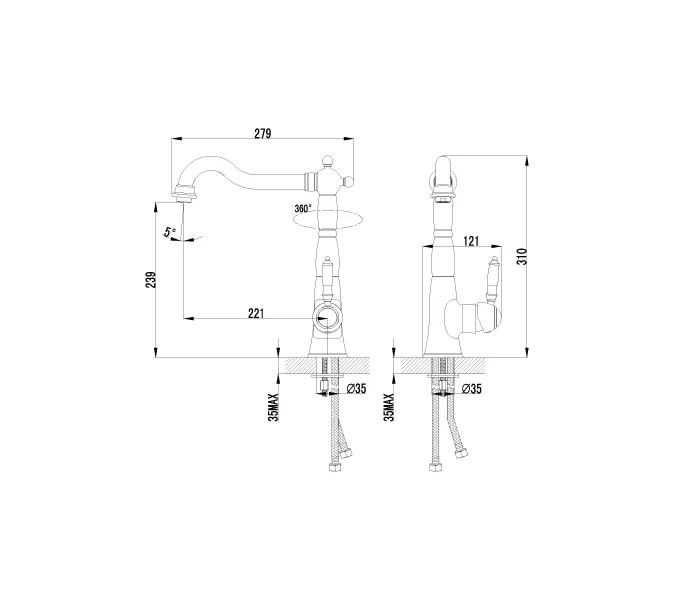 Смеситель Lemark Villa LM4805B для кухни, изображение 2