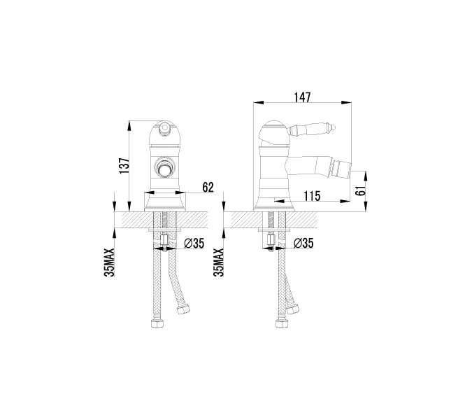 Смеситель Lemark Villa LM4808B для биде, изображение 2