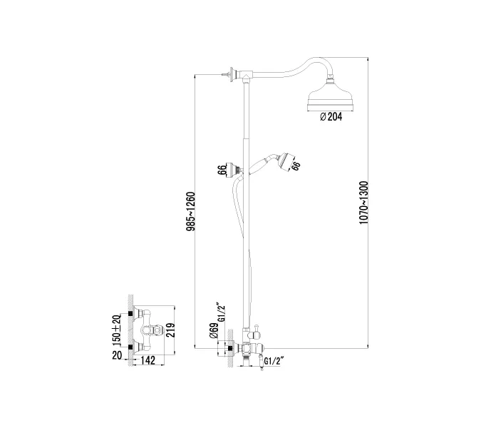 Смеситель Lemark Villa LM4860B для душа, изображение 2