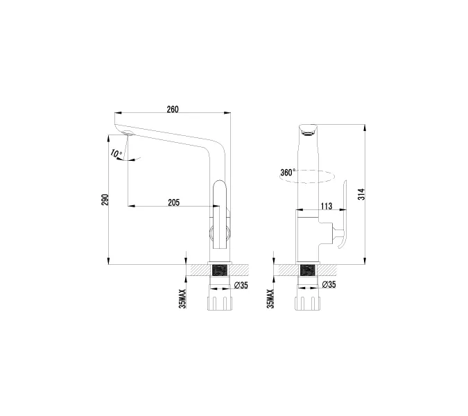 Смеситель Lemark Melange LM4905CW для кухни, изображение 2