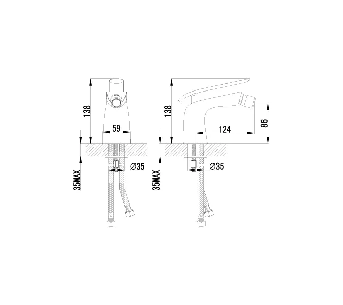 Смеситель Lemark Melange LM4908CW для биде, изображение 2