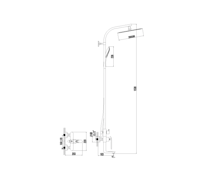 Душевая стойка  Lemark Melange LM4962CW для ванны и душа, изображение 3