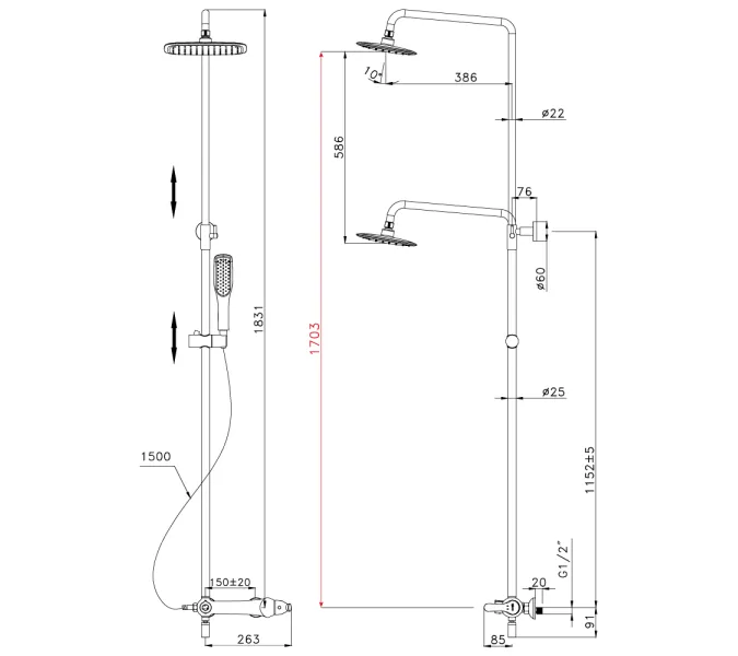 Смеситель Lemark Swan LM5462BG для ванны и душа, изображение 2