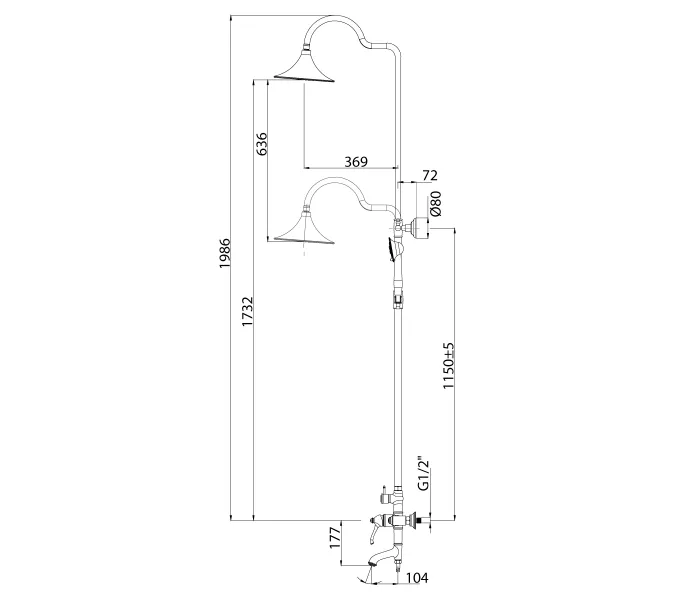 Смеситель Lemark Greek LM5562GG для ванны и душа, изображение 2