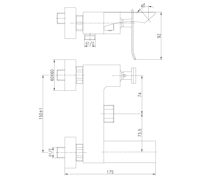Смеситель Lemark Contest LM5814CW для ванны, изображение 2
