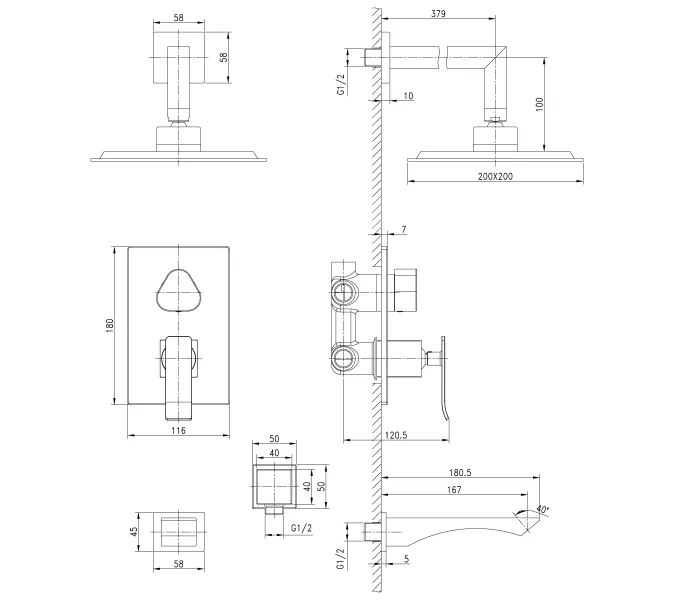 Душевая система Lemark Contest LM5822CW  встраиваемая, изображение 2