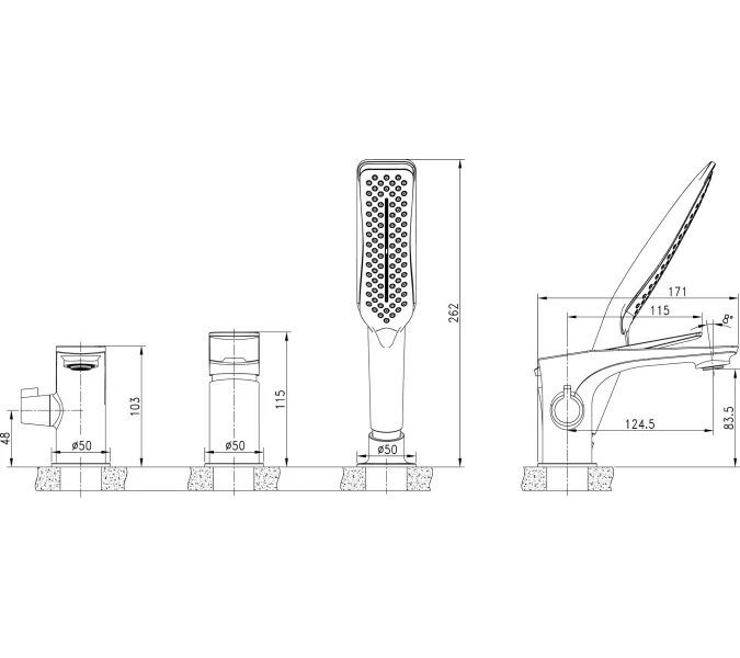 Смеситель Lemark Allegro LM5945CW на борт ванны, изображение 2
